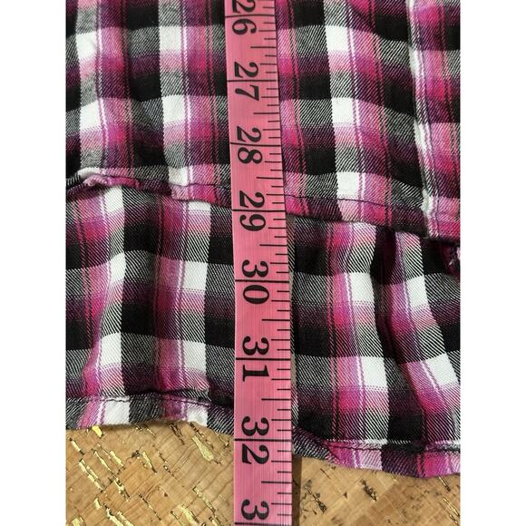 Lane Bryant Plaid Roll Tab Sleeve Button Up Shirt Size 22/24 90s Grunge Rayon - Picture 8 of 8